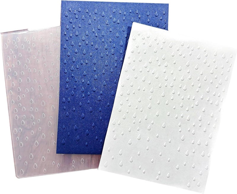 Arbuya Raindrops Plastic Embossing Folders for Card Making Raindrop Textured Embossing Folder for Scrapbooking Pages Paper Crafting Clay Decoration - Image 2